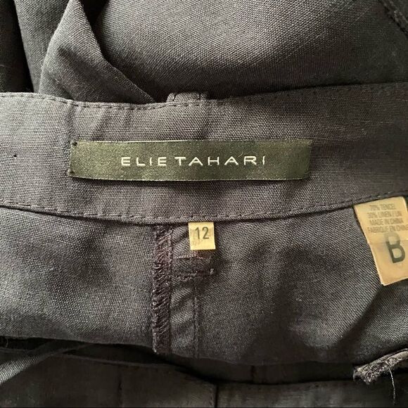 Elie Tahari Linen blend drawstring pants size 12 - Picture 5 of 6